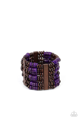 Vacay Vouge - Purple Wood Bracelet
