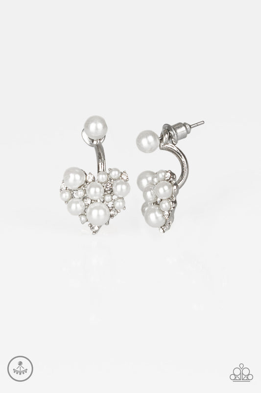 Paparazzi Star-Studded Success - White Pearl Earrings