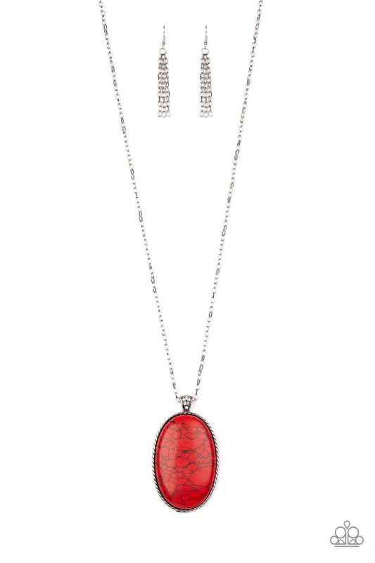 Stone Stampede - Red Stone Necklace Paparazzi Accessories