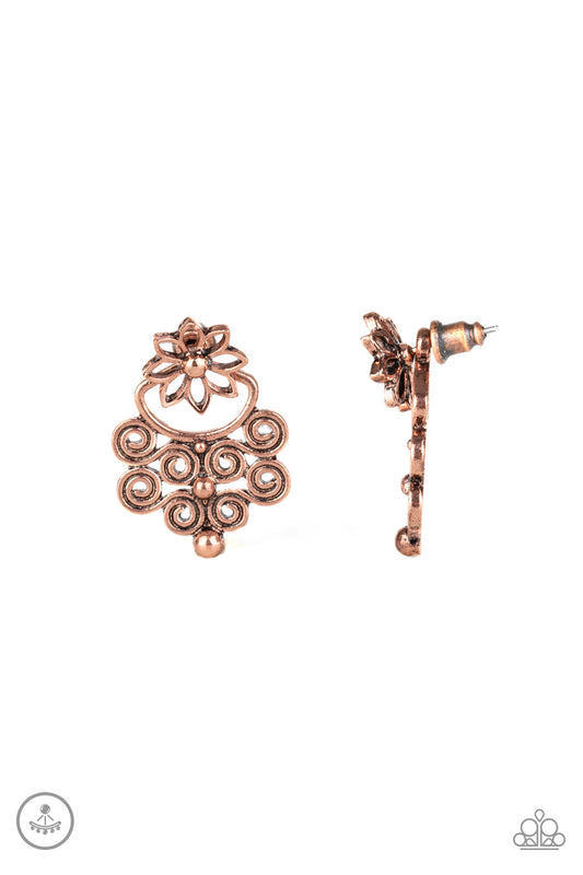 Garden Spindrift - Copper Earrings Paparazzi Accessories