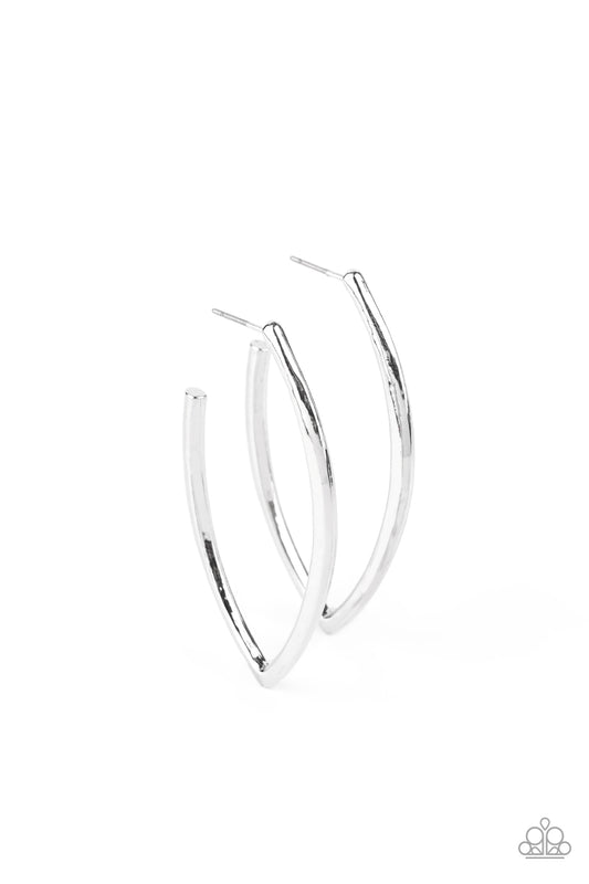 Point-Blank Beautiful - Silver Hoop Earrings Paparazzi Accessories