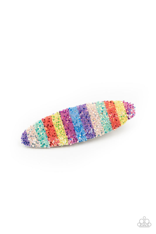 My Favorite Color is Rainbow - Multi Glitter Hair Clip Paparazzi Accessories