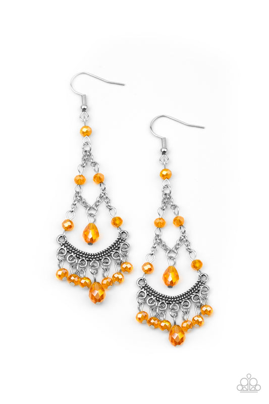 First In SHINE - Orange Earrings Paparazzi Accessories