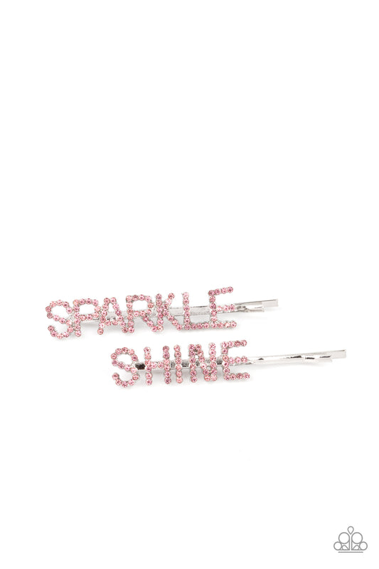 Center of the SPARKLE-verse - Pink Hair Clips Paparazzi Accessories