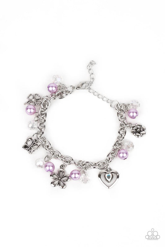 Retreat into Romance - Purple Charm Bracelet Paparazzi Accessories