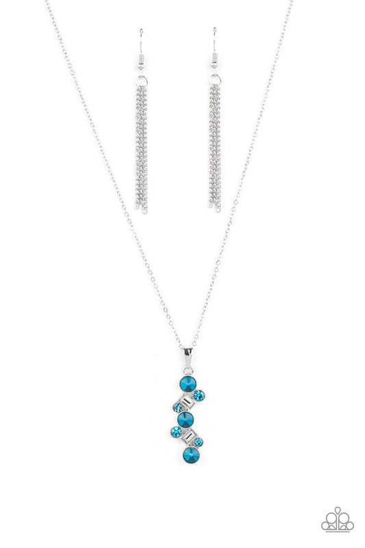 Classically Clustered - Blue Necklace Paparazzi Accessories