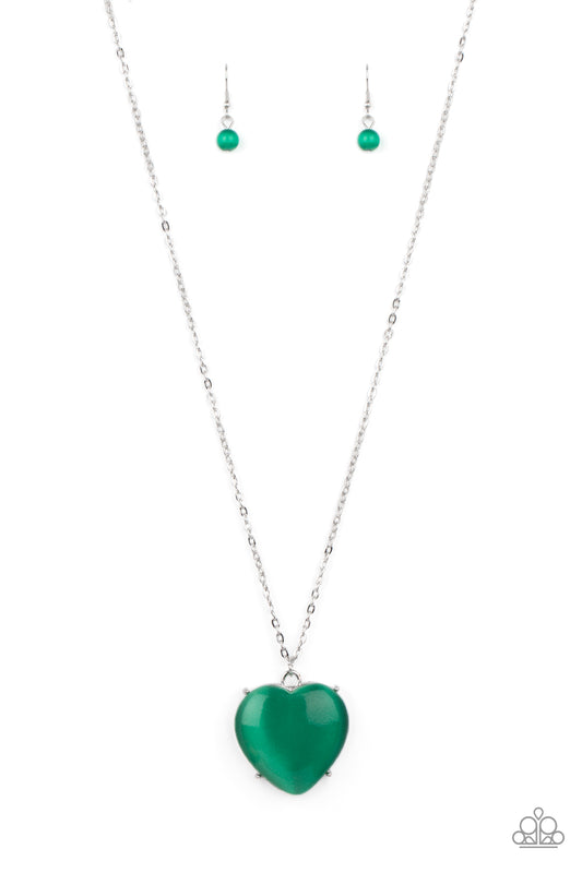 Warmhearted Glow - Green Necklace Paparazzi Accessories