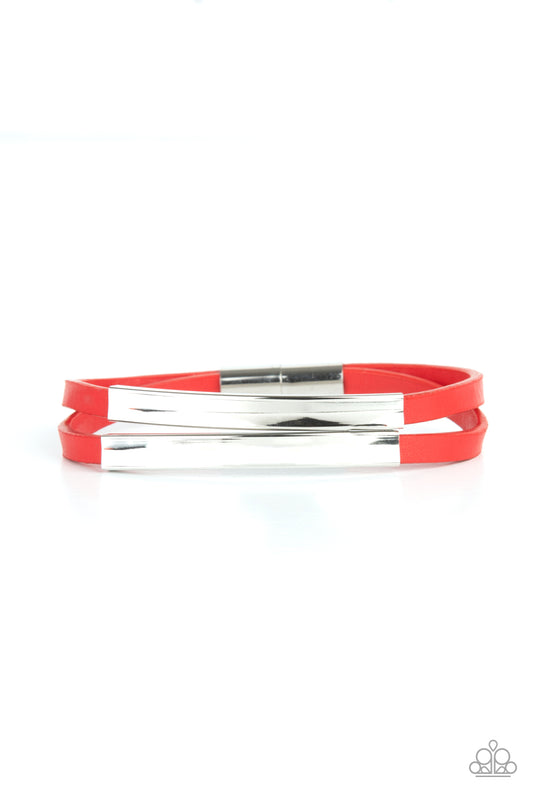 Dangerously Divine - Red Magnetic Bracelet Paparazzi Accessories