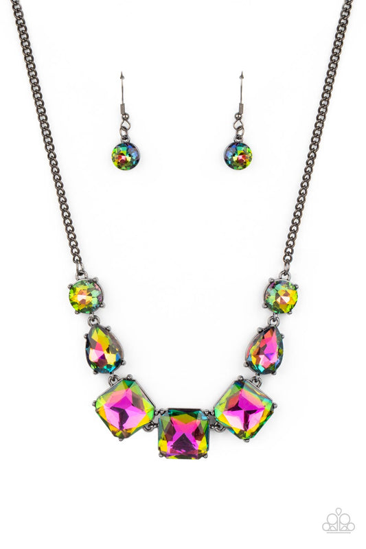 Unfiltered Confidence - Multi Oil Spill Necklace Paparazzi Accessories