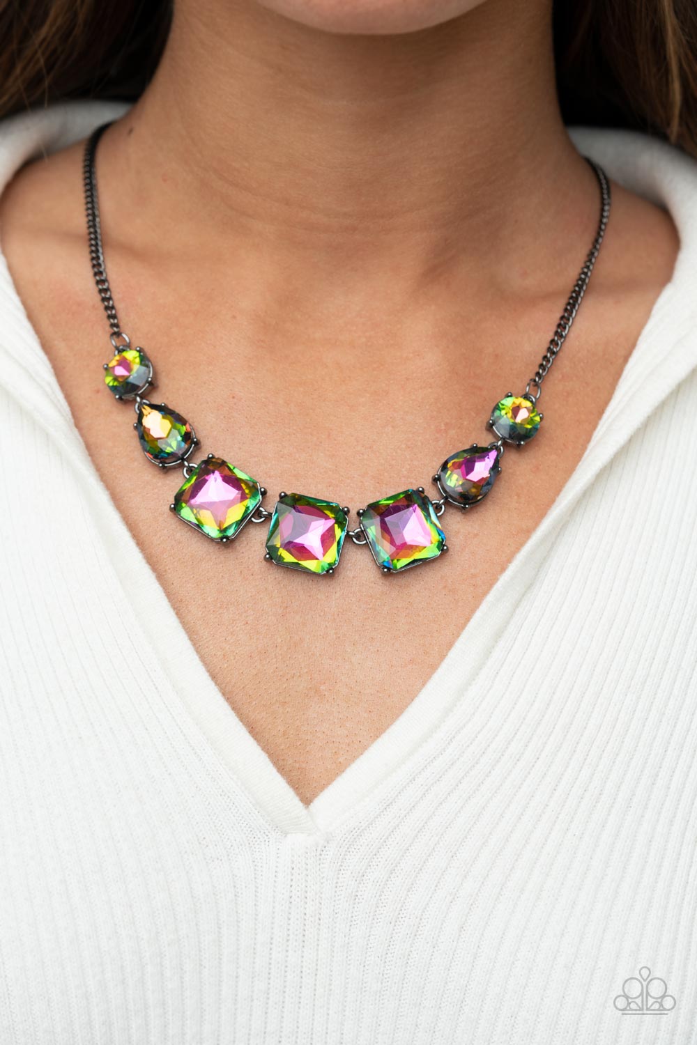 Unfiltered Confidence - Multi Oil Spill Necklace Paparazzi Accessories