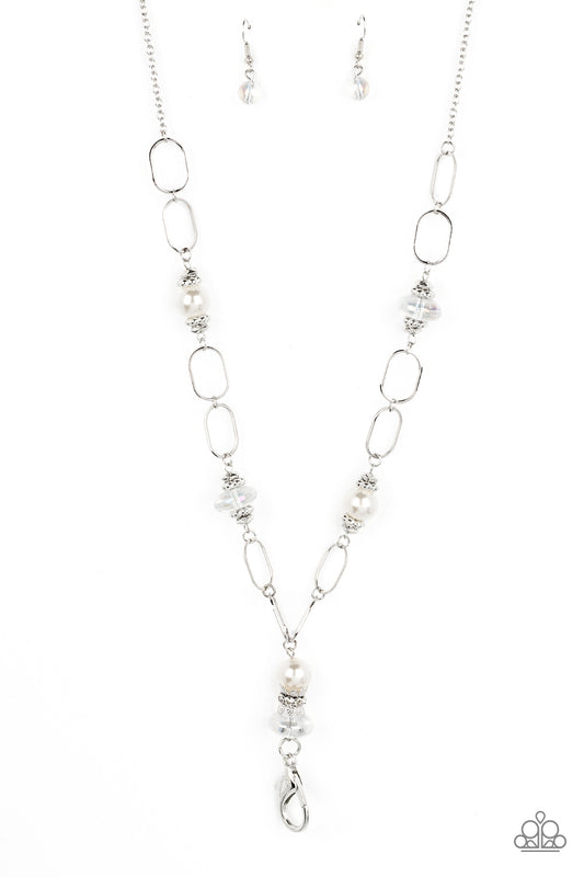 Creative Couture - White Lanyard Necklace