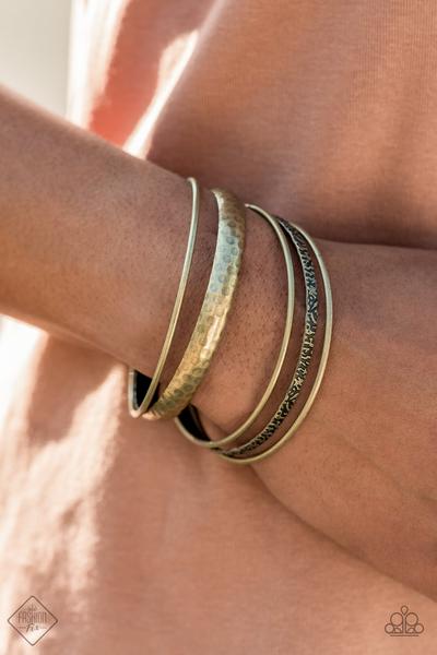 Get Into Gear - Brass Bracelet Bangle Paparazzi Accessories
