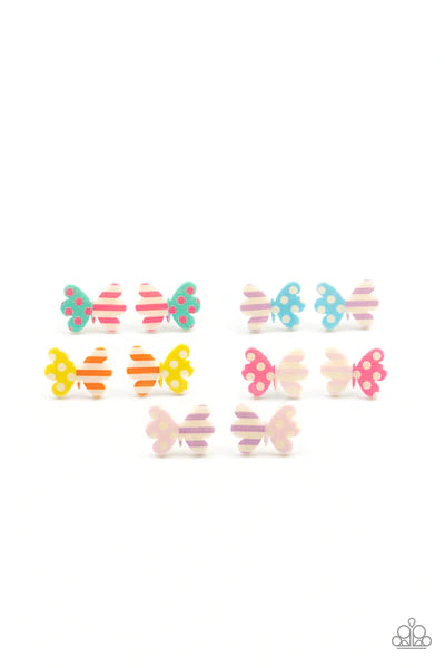 Starlet Shimmer Acrylic Colorful Butterfly Post Studs Earrings