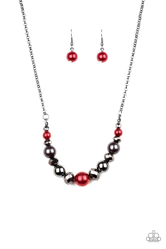 The Big-Leaguer - Red Necklace Paparazzi Accessories