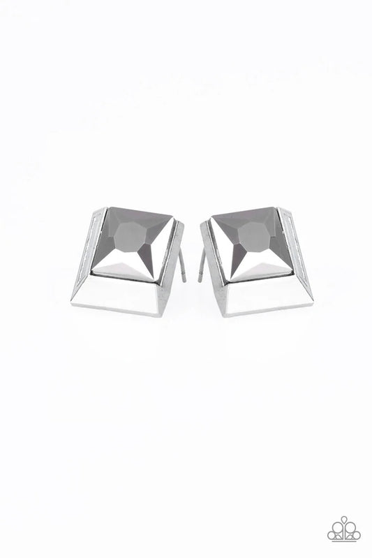 Stellar Square - Silver Earrings Paparazzi Accessories