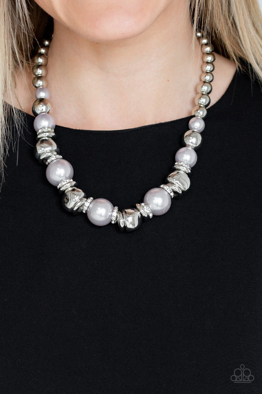 Hollywood HAUTE Spot - Silver Pearl Necklace Paparazzi Accessories