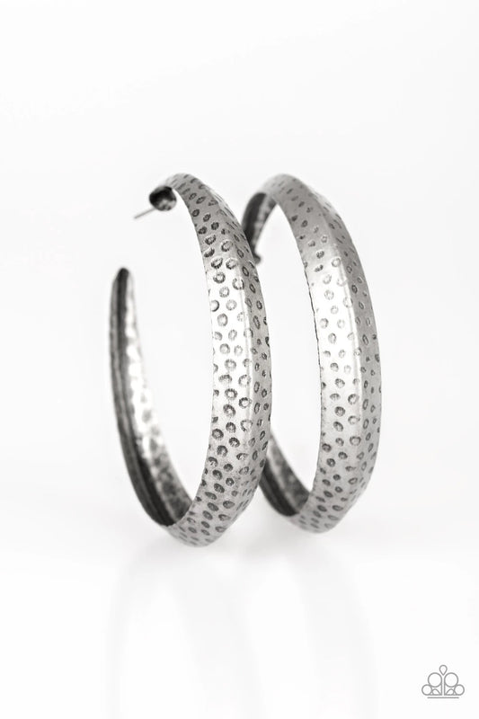 Jungle to Jungle - Silver Hoop Earrings Paparazzi Accessories