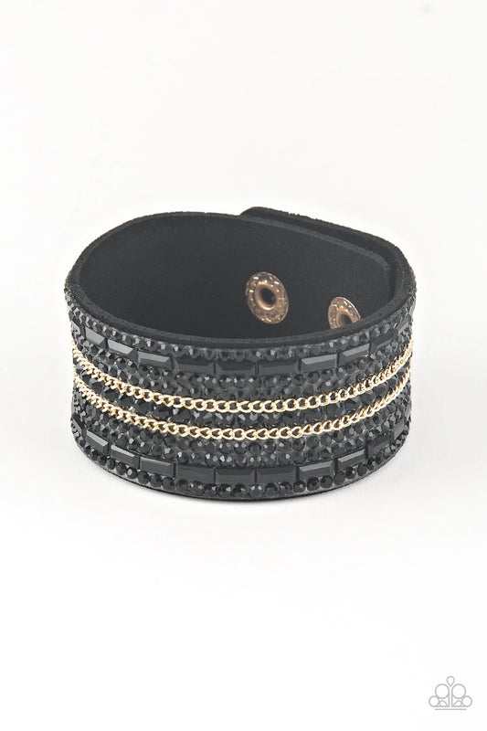 Rebel Radiance - Black Gold Chain Bracelet Paparazzi Accessories